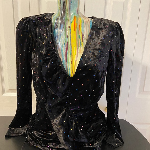 NWOT Topshop Petite Black Velvet Open-Back Dress, Petite size 8 - Picture 12 of 16